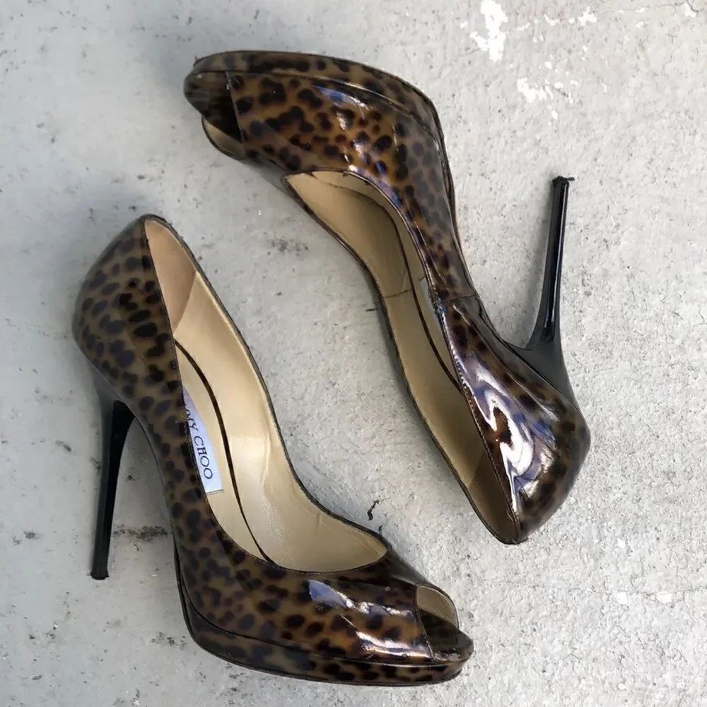 Jimmy  Choo, leopard  print heels